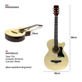 Foto 3 | Guitarra Acústica Lab.g Con Accesorios Para Diestros Natural Brillante