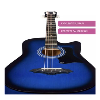 Foto 2 | Guitarra Acústica Lab.g Con Accesorios Para Diestros Azul Arce Brillante