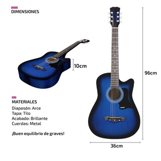 Foto 3 | Guitarra Acústica Lab.g Con Accesorios Para Diestros Azul Arce Brillante