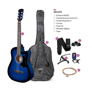 Foto 4 | Guitarra Acústica Lab.g Con Accesorios Para Diestros Azul Arce Brillante