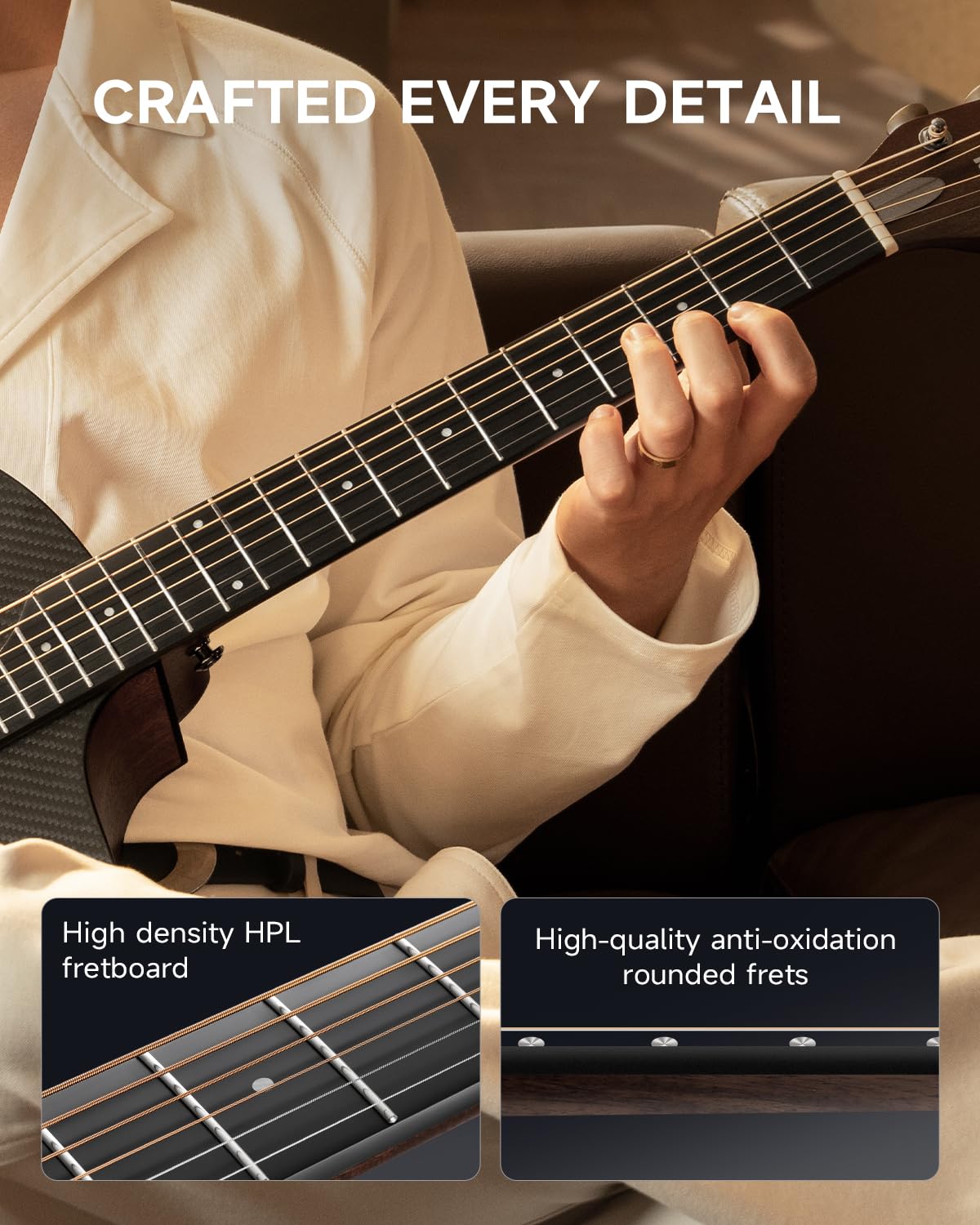 Foto 3 | Guitarra Acústica Donner 38 Carbon X Wood Con Funda Y Accesorios - Venta Internacional.