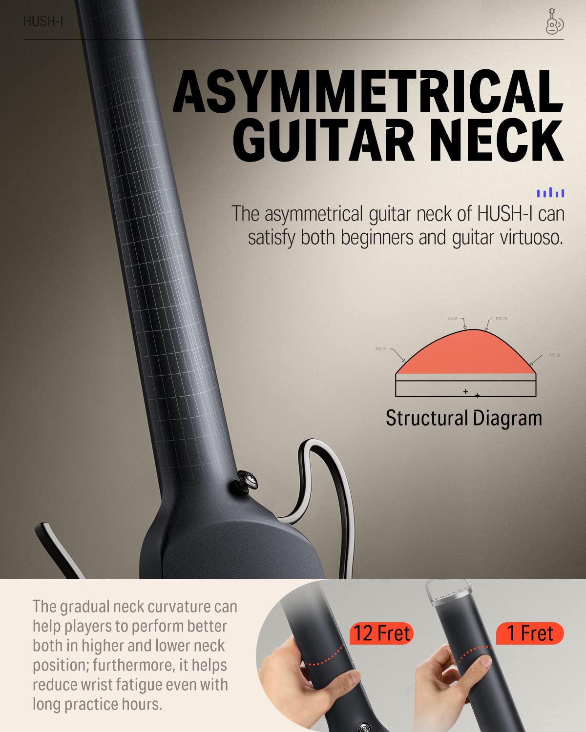 Foto 7 pulgar | Guitarra Eléctrica Acústica Sin Cabeza Donner Hush I Con Funda - Venta Internacional.