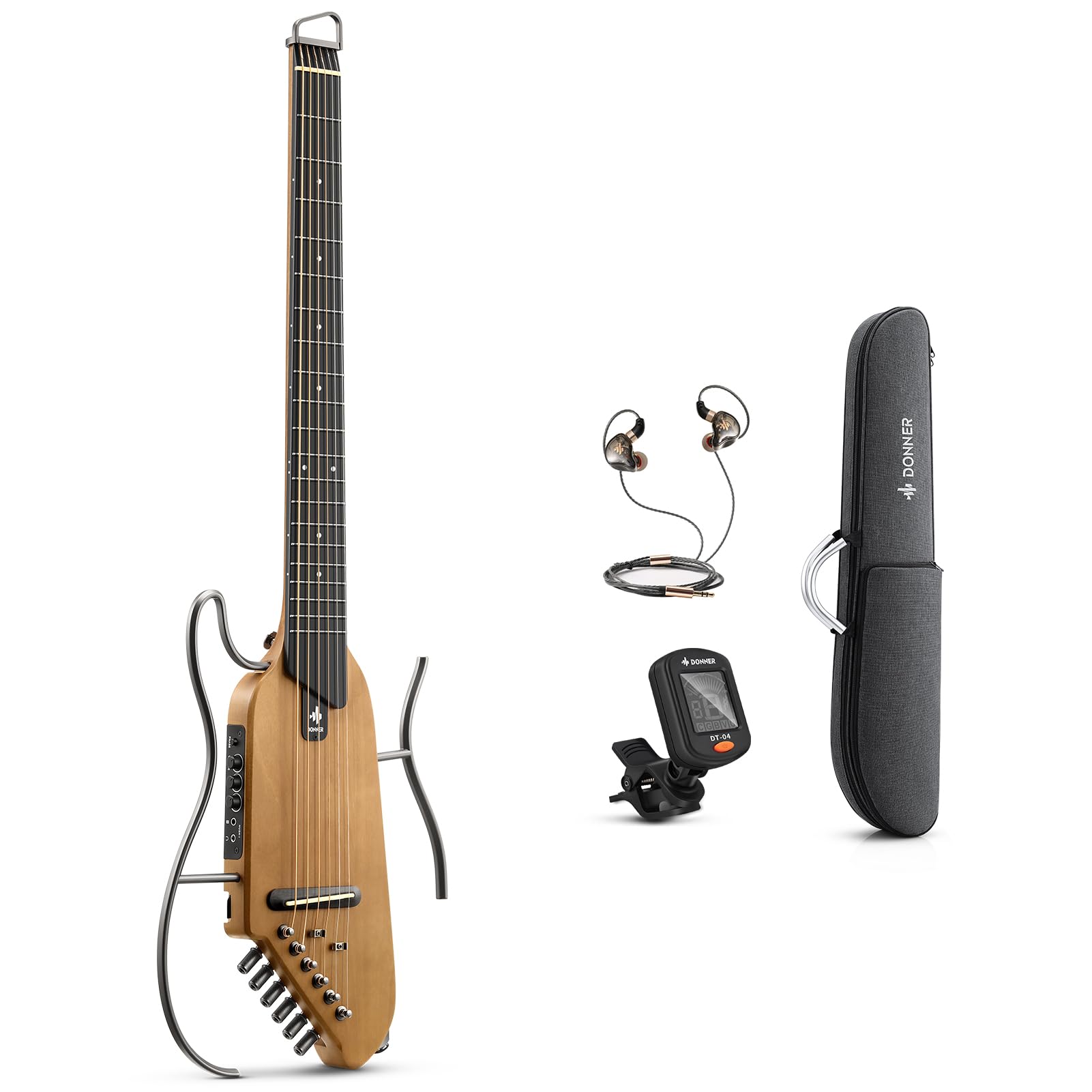 Guitarra Eléctrica Acústica Sin Cabeza Donner Hush I Con Funda - Venta Internacional. $7,124