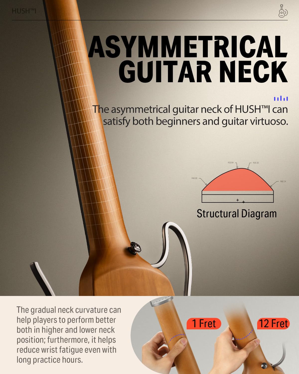 Foto 5 | Guitarra Eléctrica Acústica Sin Cabeza Donner Hush I Con Funda - Venta Internacional.