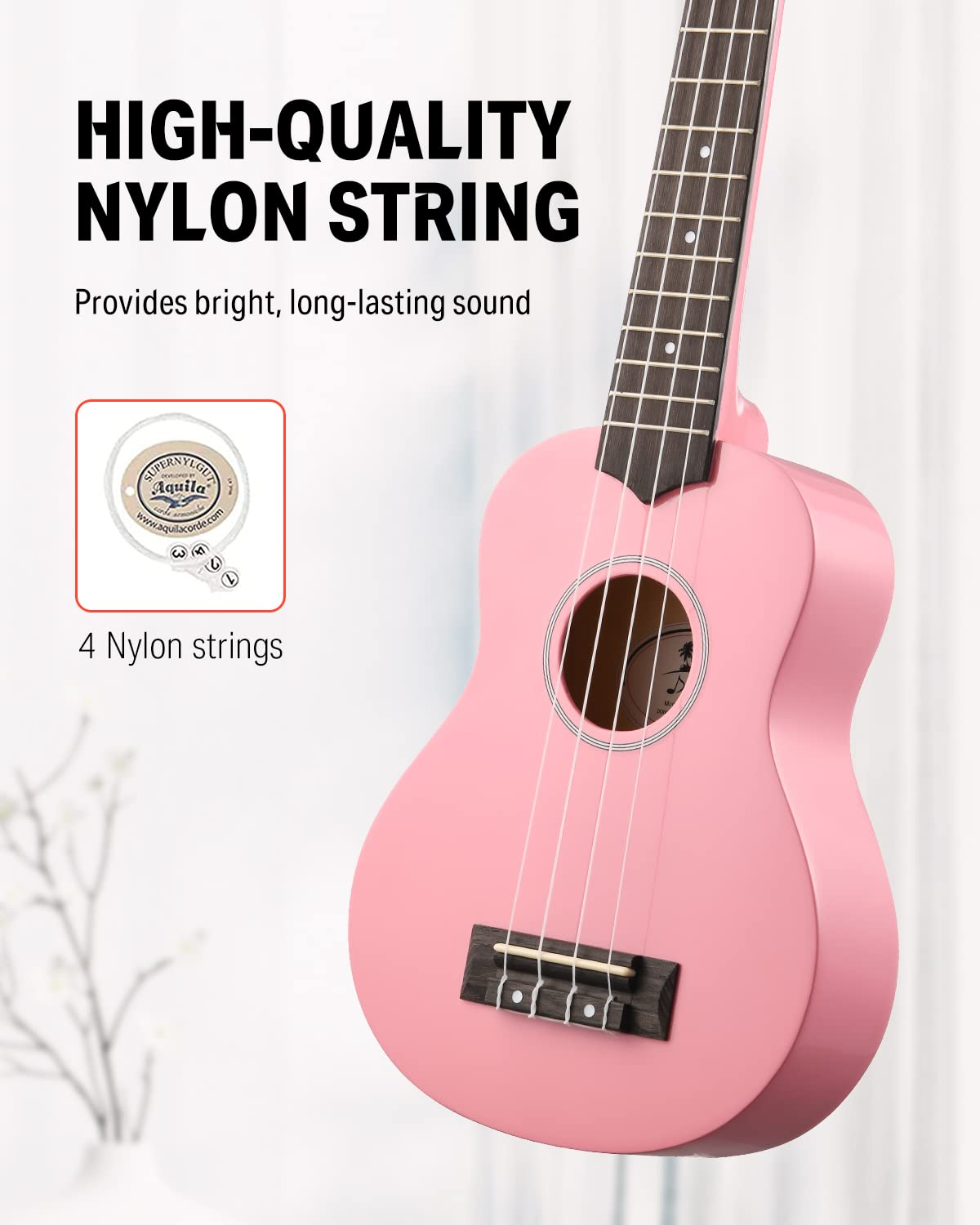 Foto 6 pulgar | Ukelele Soprano Donner Para Principiantes, 21 Pulgadas, Rosa, Con Paquete - Venta Internacional.