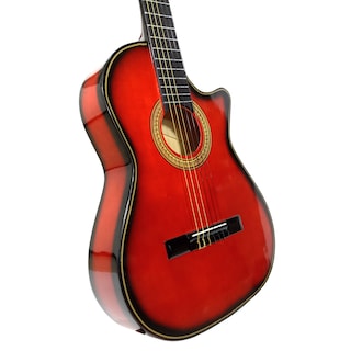 Foto 4 | Guitarra Clásica Acústica Española Roja Sombreada