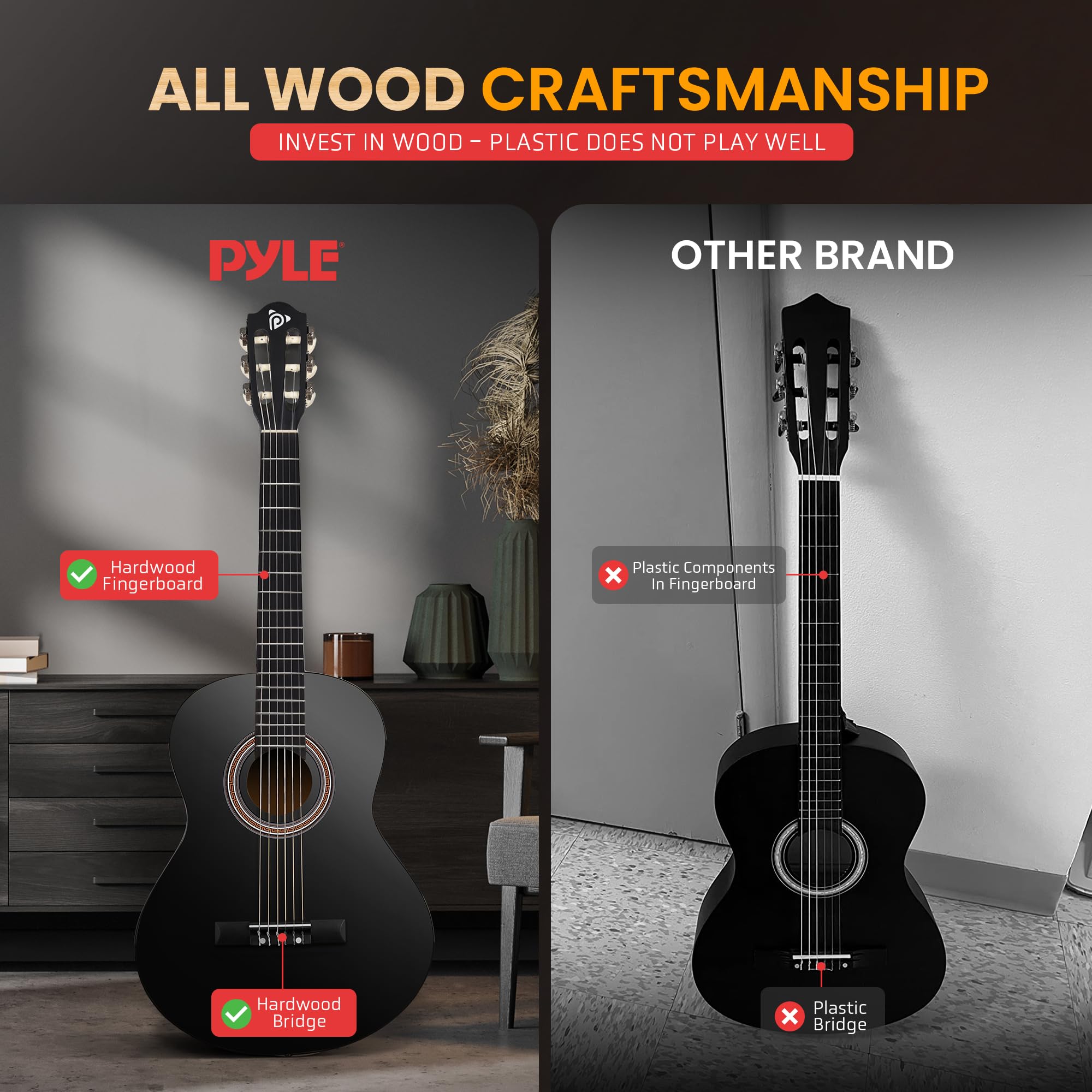 Foto 5 pulgar | Guitarra Acústica Pyle Beginner 3/4 Junior, Tamaño 36 Pulgadas, Color Negro - Venta Internacional.