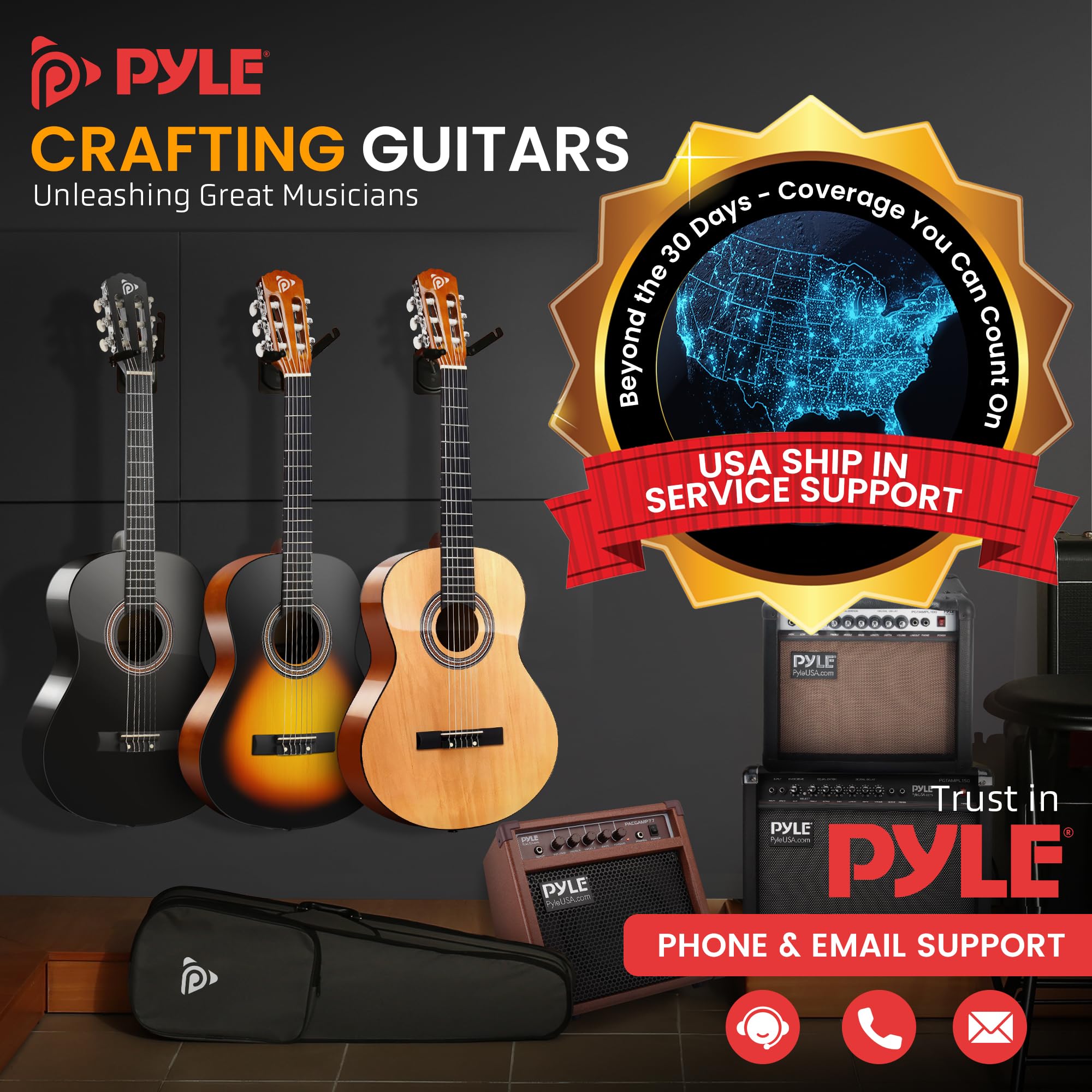 Foto 8 pulgar | Guitarra Acústica Pyle Beginner 3/4 Junior, Tamaño 36 Pulgadas, Color Negro - Venta Internacional.