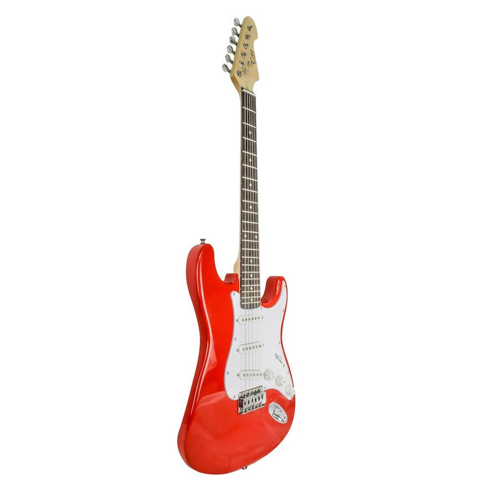 Foto 2 | Guitarra Electrica Roja Con Blanco Qte Sss