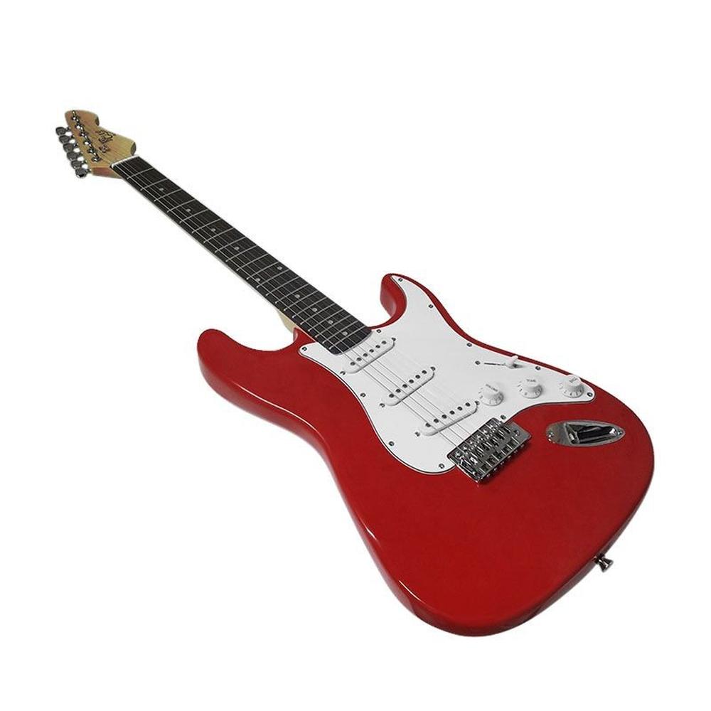 Foto 5 | Guitarra Electrica Roja Con Blanco Qte Sss