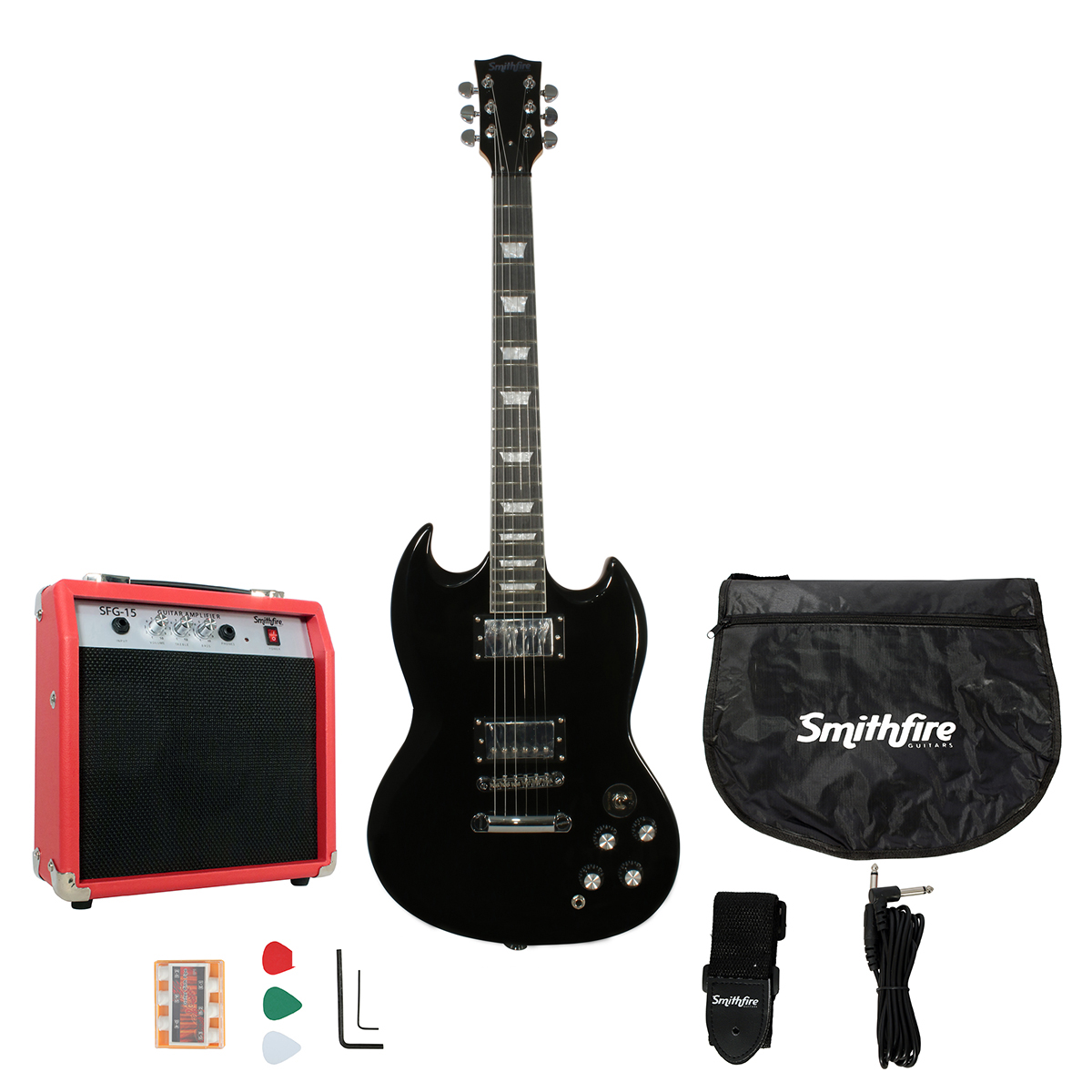 Foto 6 pulgar | Guitarra Eléctrica Amplificador Smithfire Blk Pack Paquete