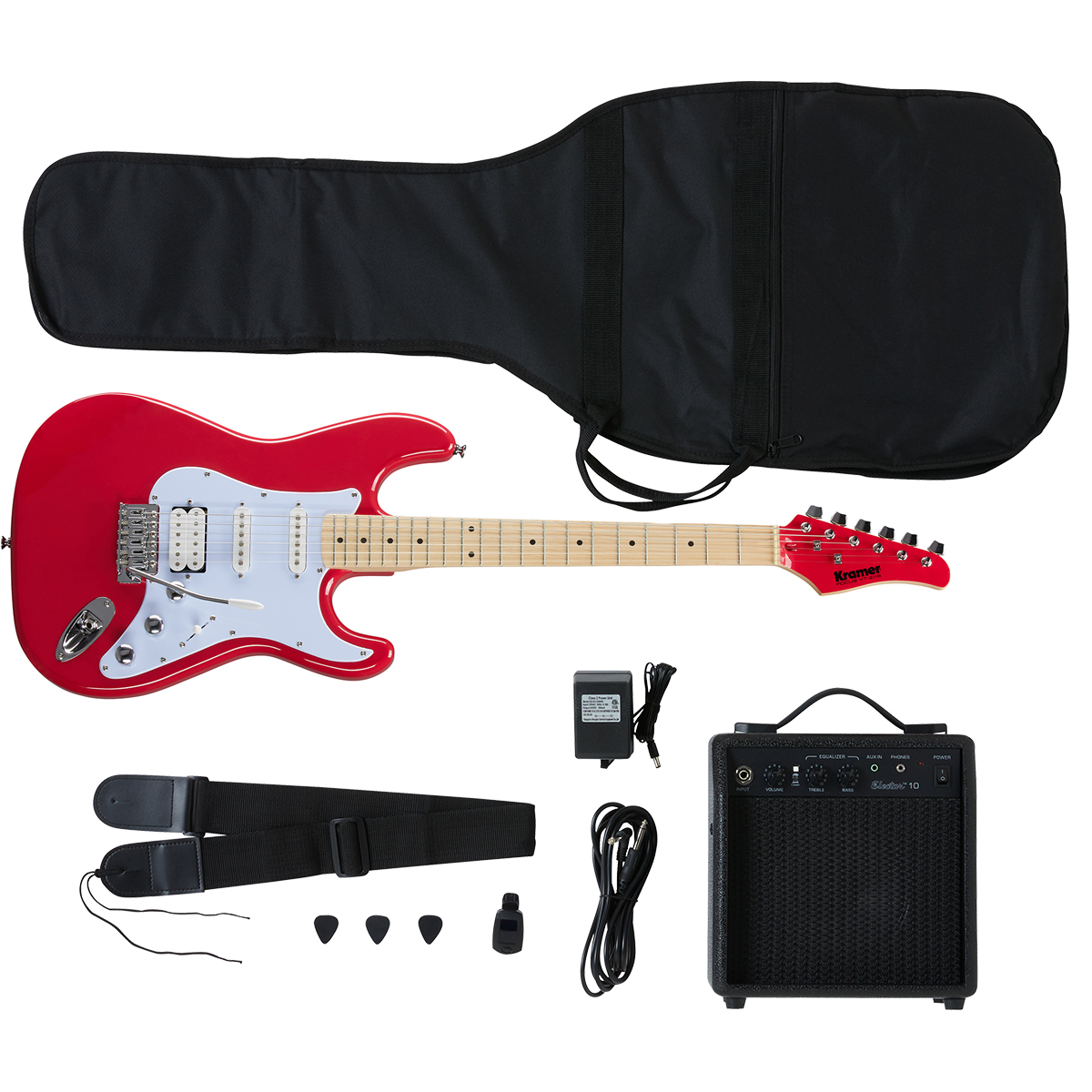 Guitarra Eléctrica + Amplificador Kramer Focus Player Pack Red + Accesorios