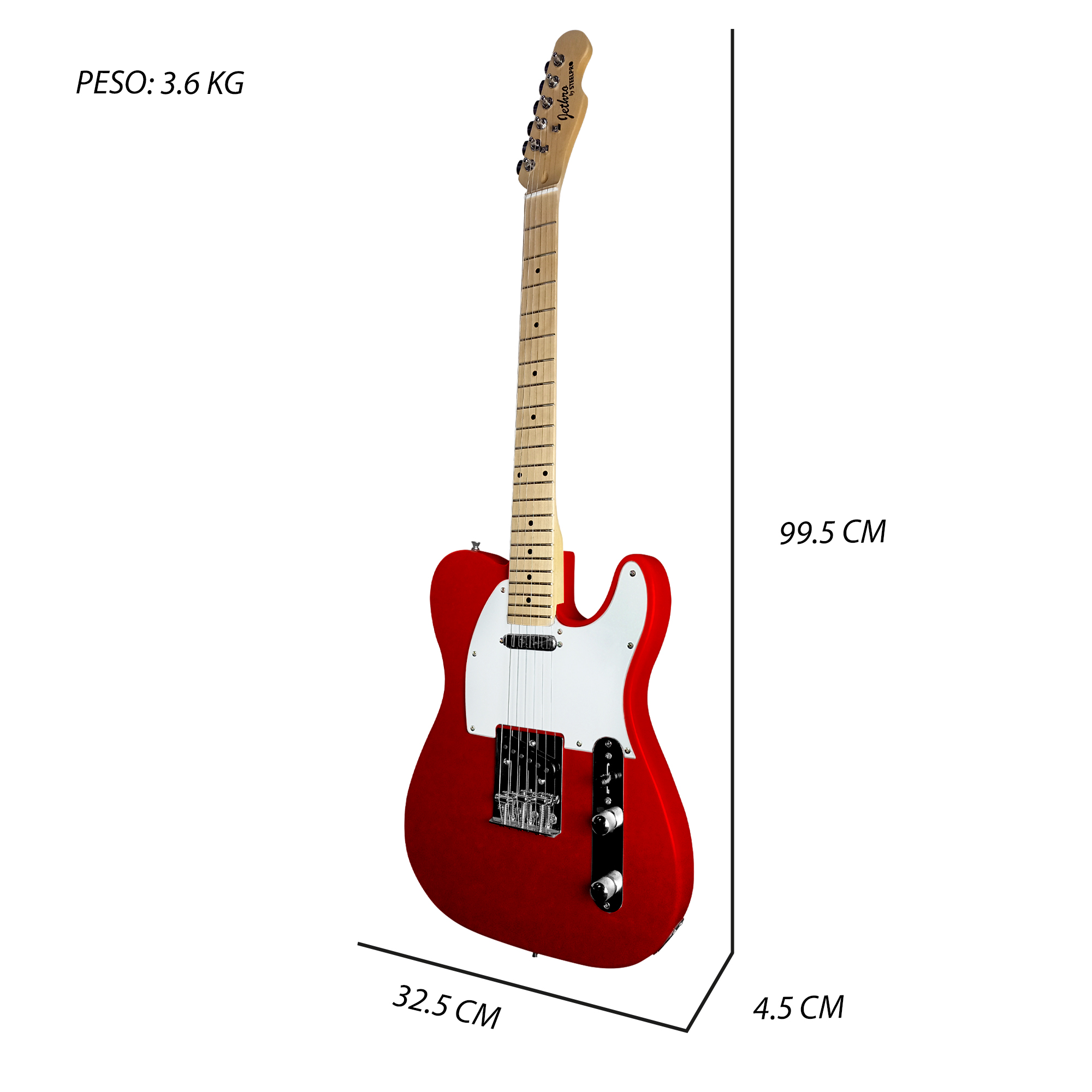 Foto 2 | Paquete Guitarra Eléctrica Steelpro Jethro 029-sk 2023 Telecaster Para Diestro Baswood Color Rojo