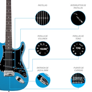 Foto 3 | Paquete Guitarra Eléctrica Jethro Series By Steelpro 031sk