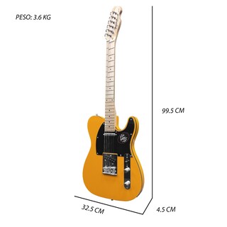 Foto 2 | Paquete Guitarra Eléctrica Jethro Series By Steelpro 027 Color Amarillo