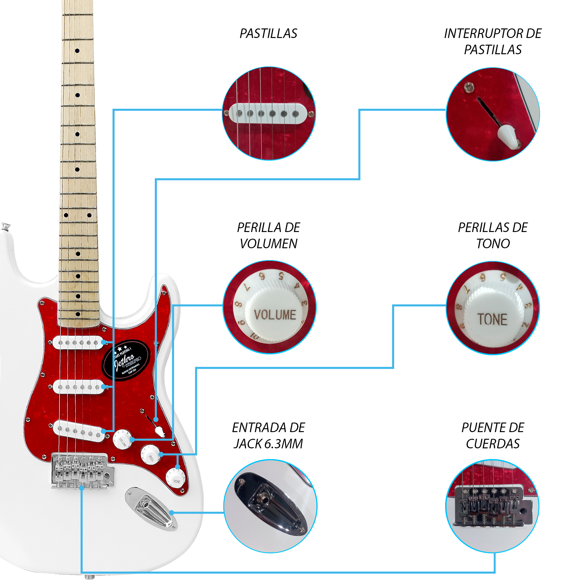 Foto 4 pulgar | Paquete Guitarra Eléctrica Jethro Series By  Steelpro 028