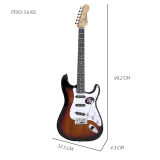 Foto 2 | Paquete Guitarra Eléctrica Jethro Series By Steelpro 021 Color 3-tone Sunburst Orientación De La Mano Diestro