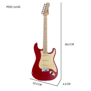 Foto 3 | Paquete Guitarra Eléctrica Series Jethro by Steelpro 046-SK Rojo Material del Diapasón Maple