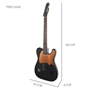 Foto 4 | Paquete Guitarra Electrica Series Jethro By Steelpro 063-sk Color Aaa Flamed Black/white Material Del Diapasón Álamo