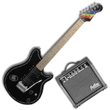 Paquete Guitarra Eléctrica Series Jethro By Steelpro 066-sk Color Black Material Del Diapasón Álamo Negro Laminado