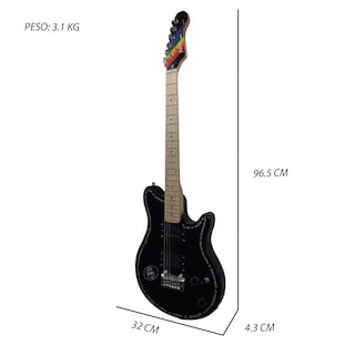 Foto 5 | Paquete Guitarra Eléctrica Series Jethro By Steelpro 066-sk Color Black Material Del Diapasón Álamo Negro Laminado
