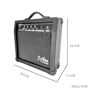 Foto 7 | Paquete Guitarra Eléctrica Series Jethro By Steelpro 066-sk Color Black Material Del Diapasón Álamo Negro Laminado
