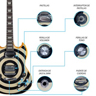 Foto 3 | Guitarra Eléctrica Steelpro Jethro 057-sk Naranja Claro