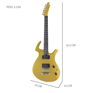 Foto 4 | Paquete Guitarra Eléctrica Jethro Series by Steelpro 037 Dorado Material del Diapasón Álamo Negro