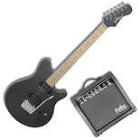 Paquete Guitarra Electrica Series Jethro By Steelpro 062-sk Color Black Satin Silver Powder Material