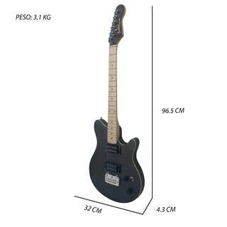 Foto 5 | Paquete Guitarra Electrica Series Jethro By Steelpro 062-sk Color Black Satin Silver Powder Material