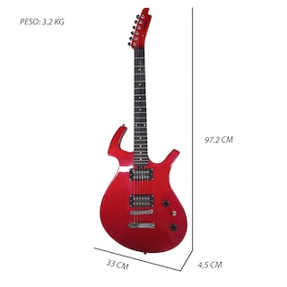 Foto 4 | Paquete Guitarra Eléctrica Jethro Series by Steelpro 036 Rojo