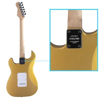 Foto 7 | Paquete Guitarra Electrica Series Jethro By Steelpro 061 Color Dorado Material Del Diapasón