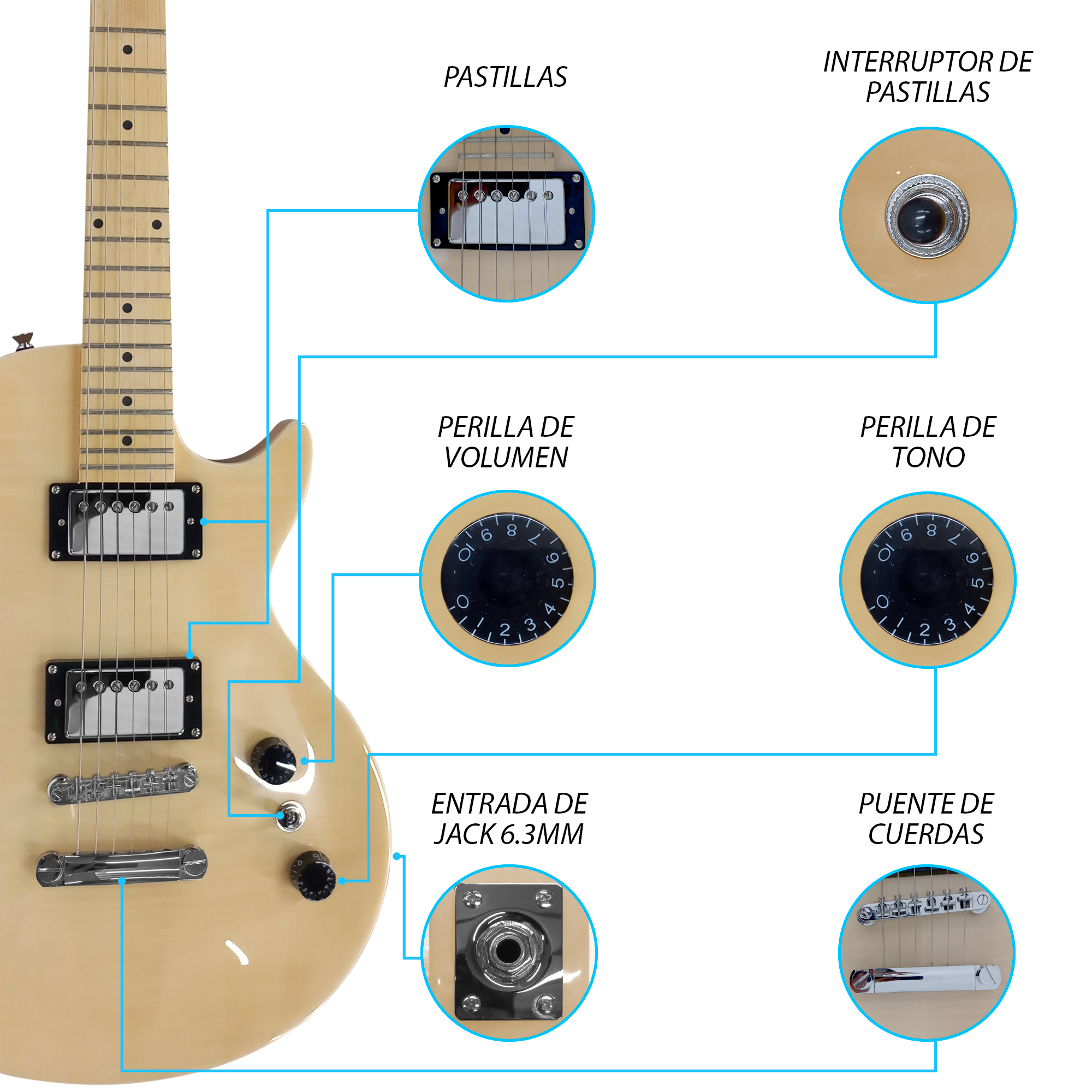 Foto 4 pulgar | Paquete Guitarra Eléctrica Jethro Series By Steelpro 035-sk