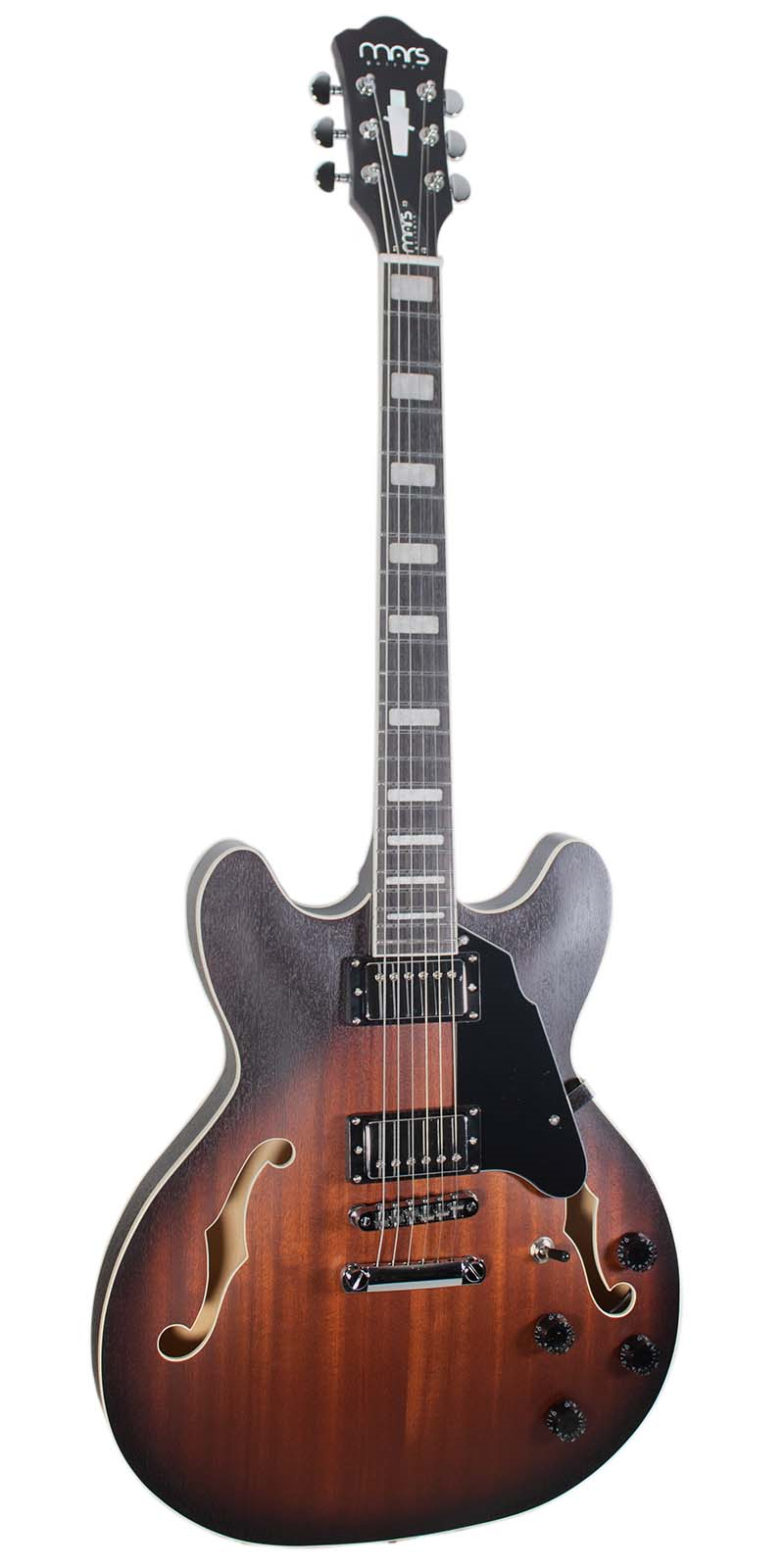 Guitarra Eléctrica 6 Cuerdas Mars Hollowbody 335 Satin Violin Sunburst