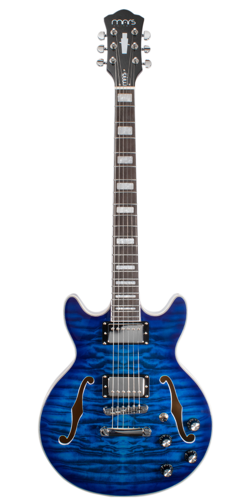 Guitarra Eléctrica 6 Cuerdas Mars Modelo Jazz Satin Blue