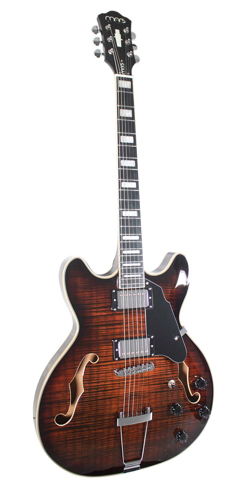 Foto 2 pulgar | Guitarra Eléctrica 6 Cuerdas Mars Hollowbody 335 Classic Brown