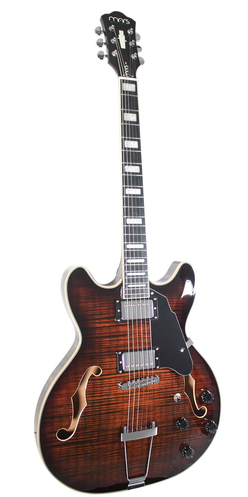 Guitarra Eléctrica 6 Cuerdas Mars Hollowbody 335 Classic Brown