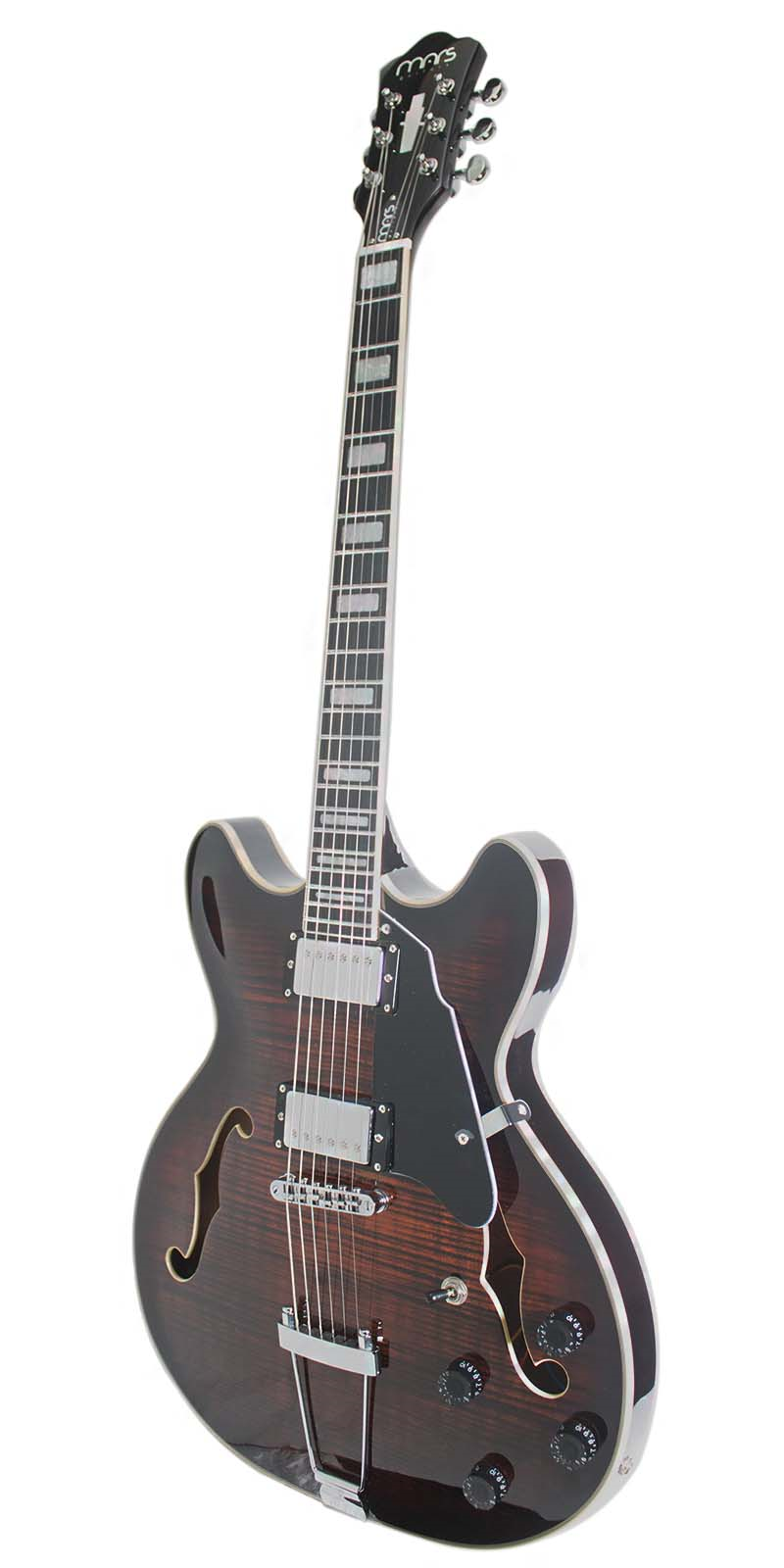 Foto 3 pulgar | Guitarra Eléctrica 6 Cuerdas Mars Hollowbody 335 Classic Brown