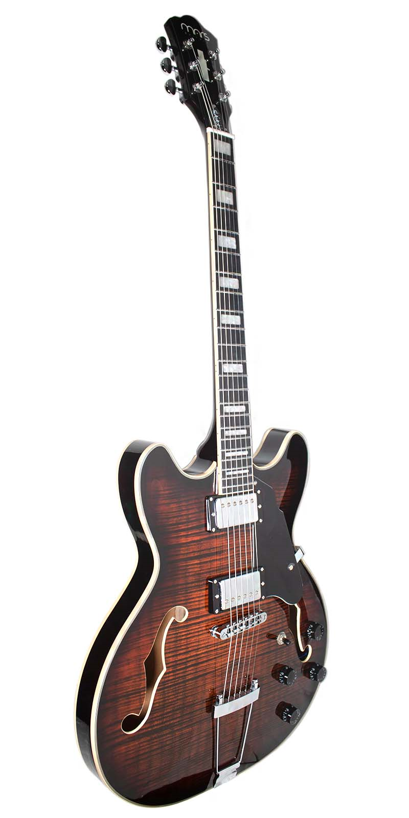 Foto 3 | Guitarra Eléctrica 6 Cuerdas Mars Hollowbody 335 Classic Brown