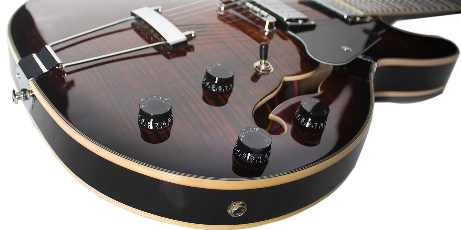 Foto 7 pulgar | Guitarra Eléctrica 6 Cuerdas Mars Hollowbody 335 Classic Brown