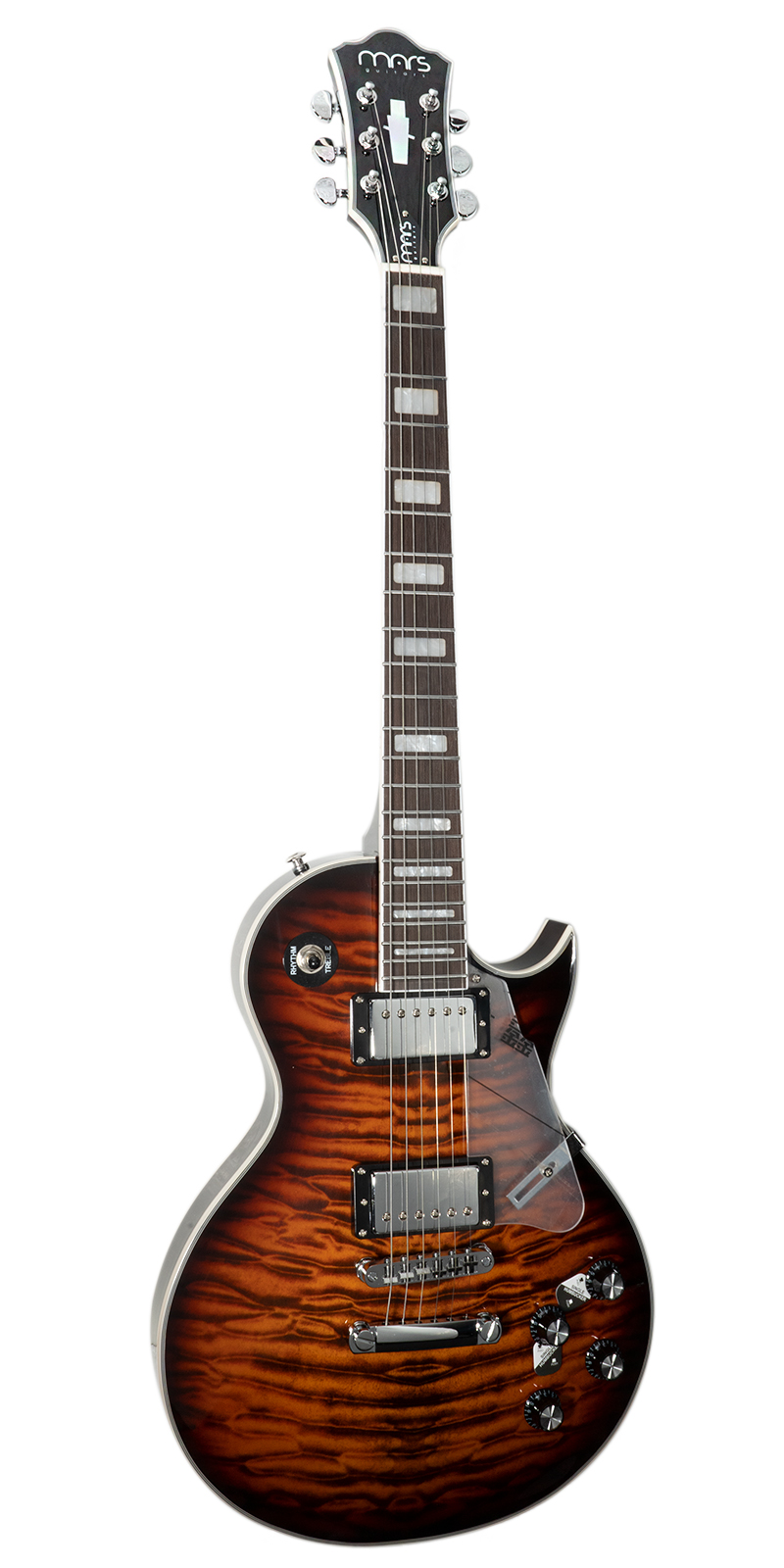 Foto 2 pulgar | Guitarra Eléctrica 6 Cuerdas Mars Les Paul Custom Brown