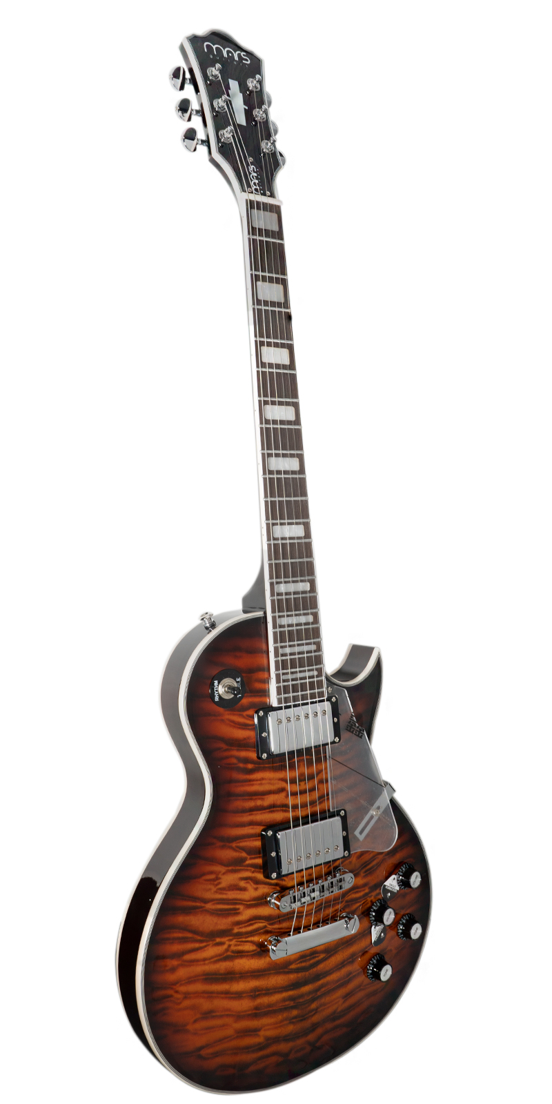 Foto 4 pulgar | Guitarra Eléctrica 6 Cuerdas Mars Les Paul Custom Brown