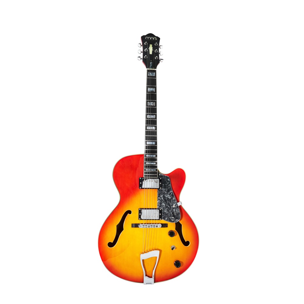 Foto 2 pulgar | Guitarra Eléctrica 6 Cuerdas Mars Modelo Archtop Cherry Sunburst
