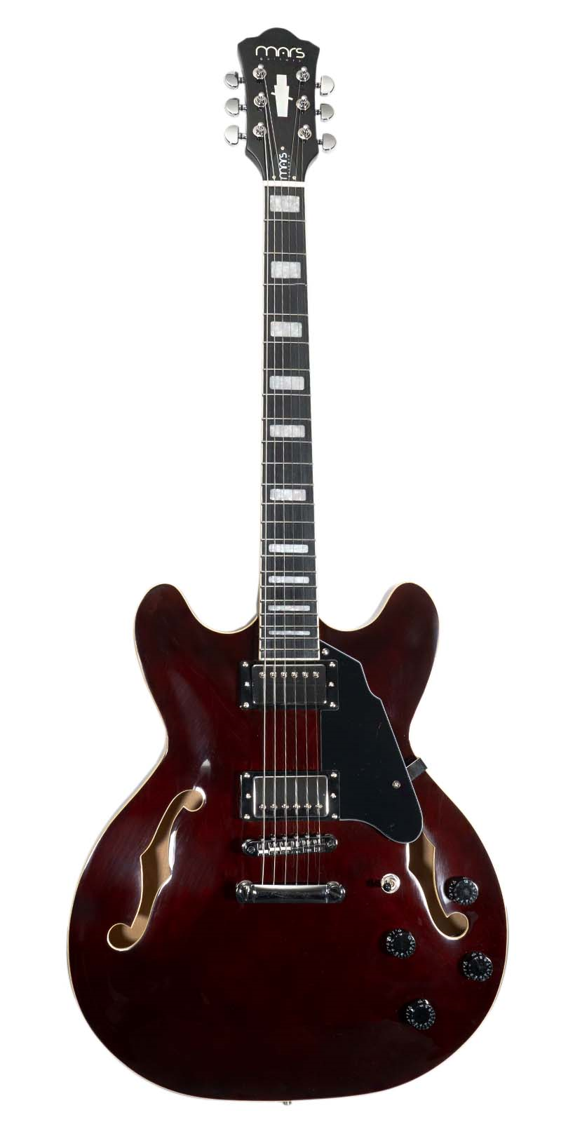 Foto 2 pulgar | Guitarra Eléctrica 6 Cuerdas Mars Hollowbody 335 Studio Brown