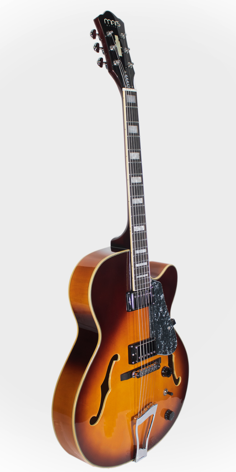 Foto 4 pulgar | Guitarra Eléctrica 6 Cuerdas Mars Modelo Archtop Violin Sunburst