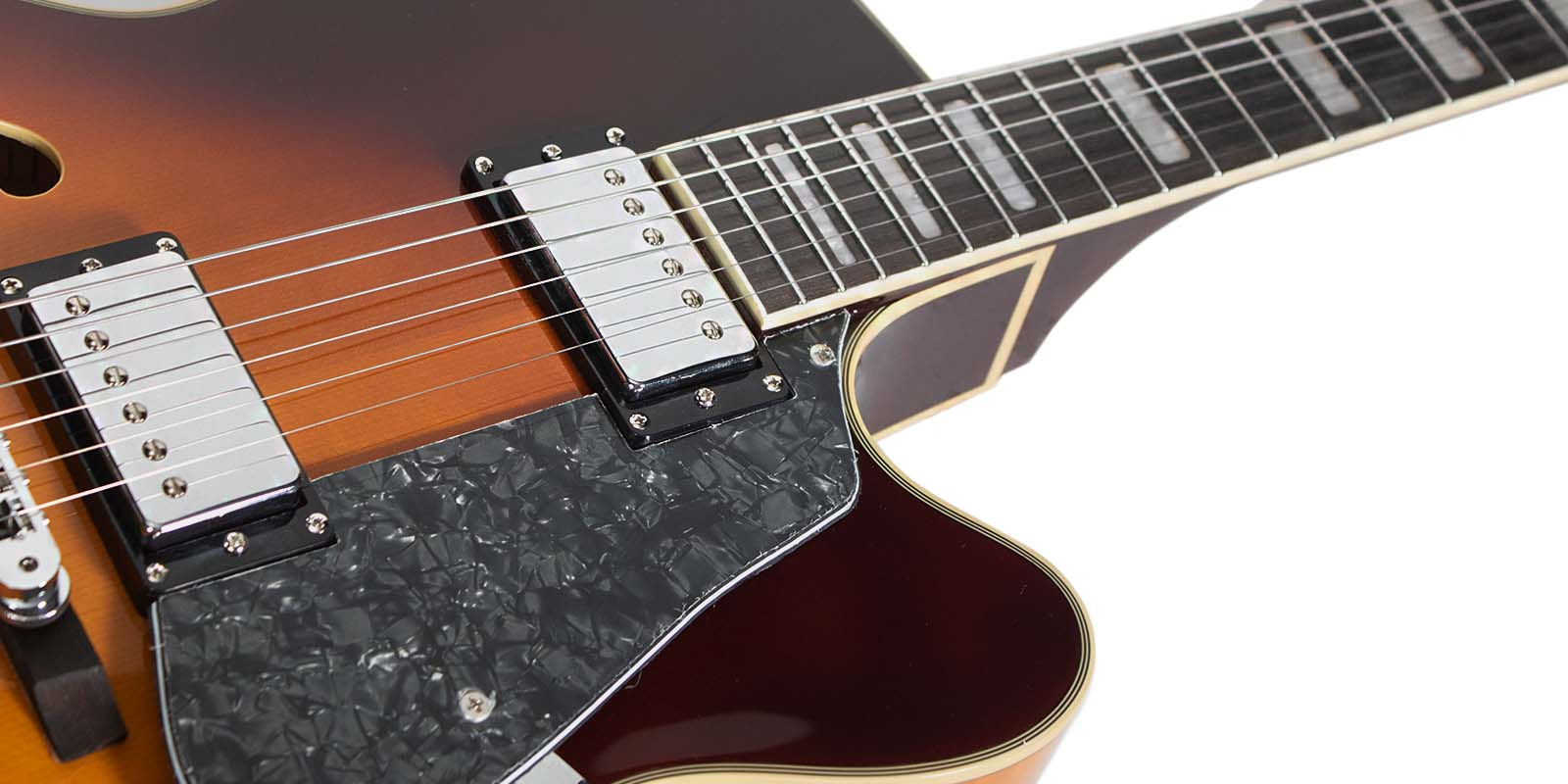 Foto 7 pulgar | Guitarra Eléctrica 6 Cuerdas Mars Modelo Archtop Violin Sunburst