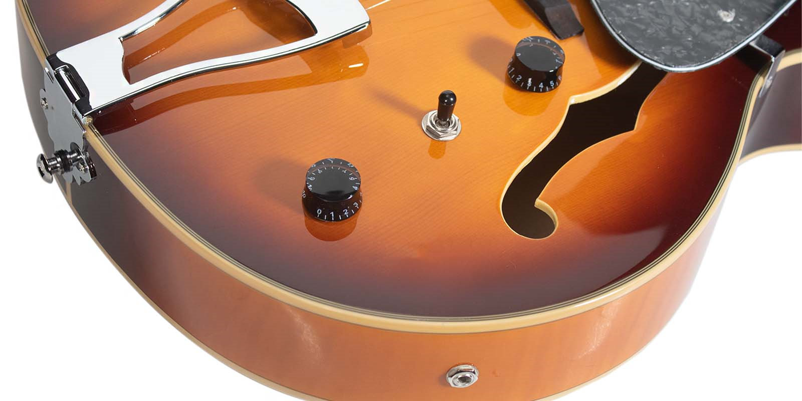 Foto 8 pulgar | Guitarra Eléctrica 6 Cuerdas Mars Modelo Archtop Violin Sunburst