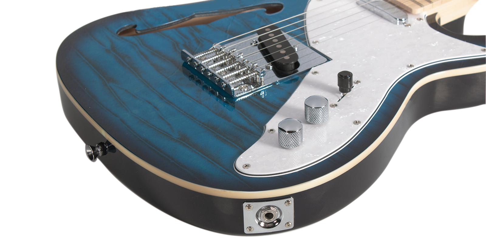 Foto 7 pulgar | Guitarra Eléctrica 6 Cuerdas Mars Telecaster Hollowbody Blue