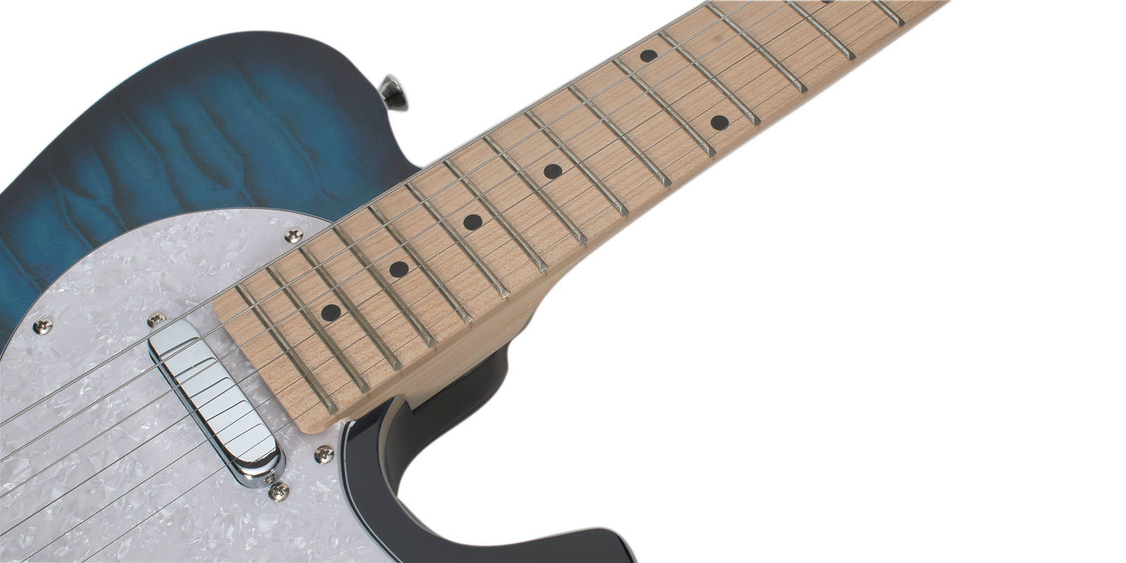 Foto 8 pulgar | Guitarra Eléctrica 6 Cuerdas Mars Telecaster Hollowbody Blue