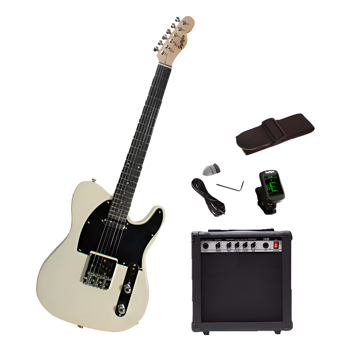 Foto 2 pulgar | Guitarra Eléctrica Telecaster Smithfire Con Amplificador Tel-215 Pack Blanco Vintage